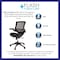 Flash Furniture Black Mid-Back Mesh Office Chair with Flip-Up Arms BL-8801X-BK-GG - alternate 8